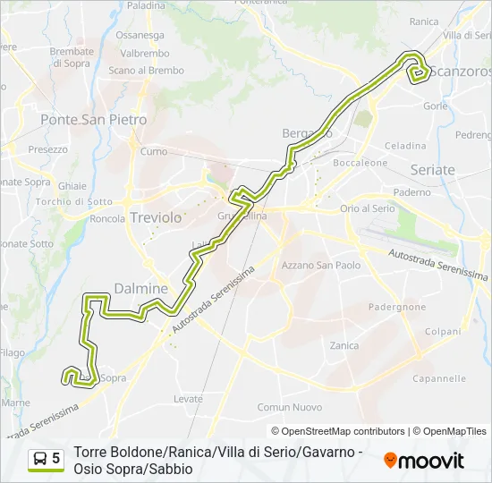 5 Bus Line Map