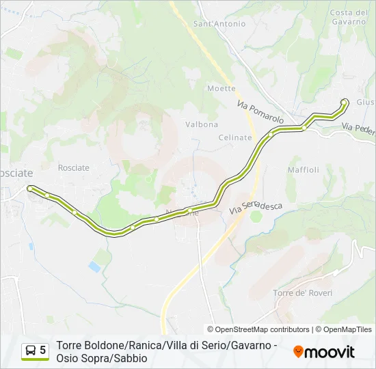 5 Bus Line Map