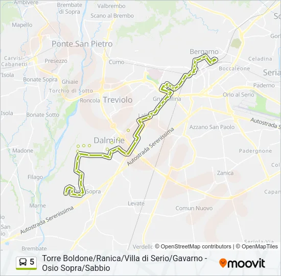 5 Bus Line Map