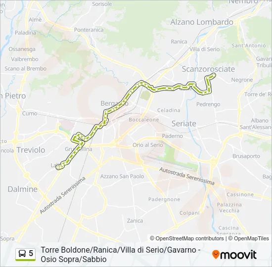 5 Bus Line Map