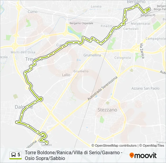 5 Bus Line Map