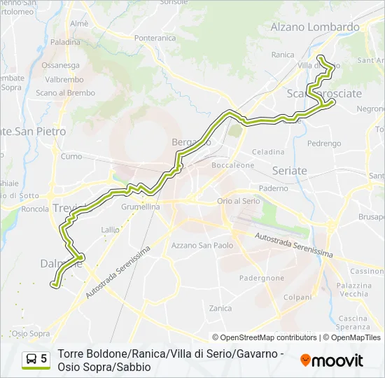 5 Bus Line Map