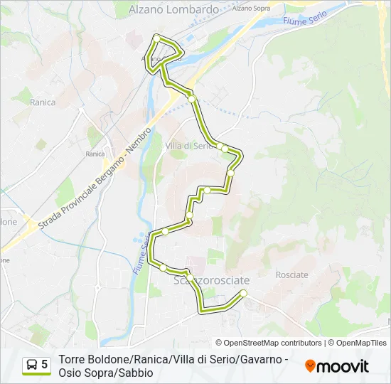5 Bus Line Map