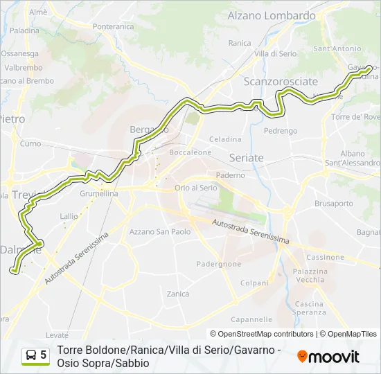 5 Bus Line Map