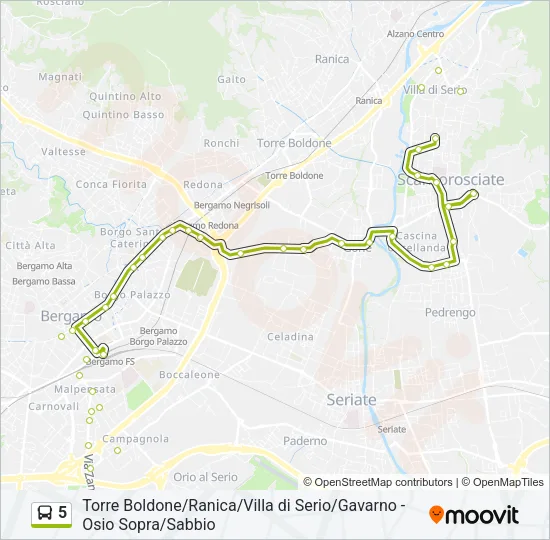 5 Bus Line Map
