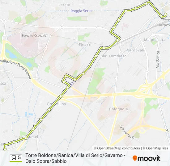5 Bus Line Map