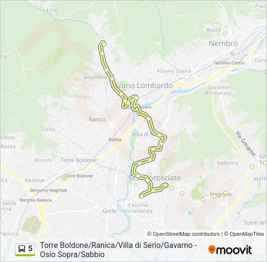 5 Bus Line Map