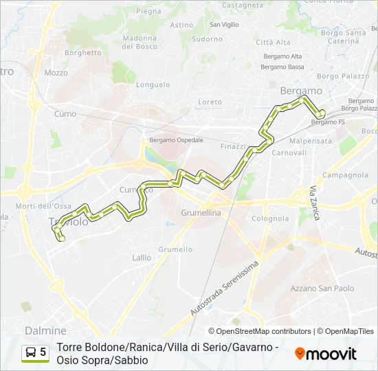 5 Bus Line Map