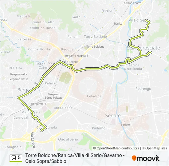 5 Bus Line Map