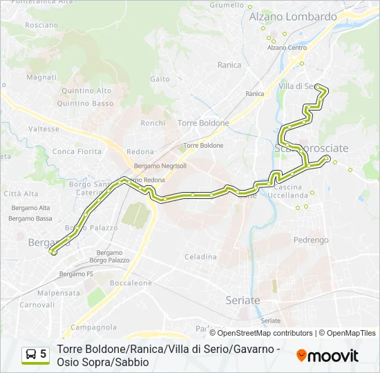5 Bus Line Map