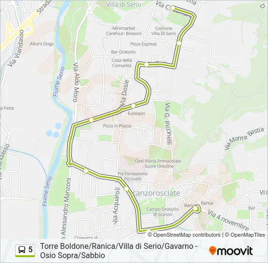 5 Bus Line Map