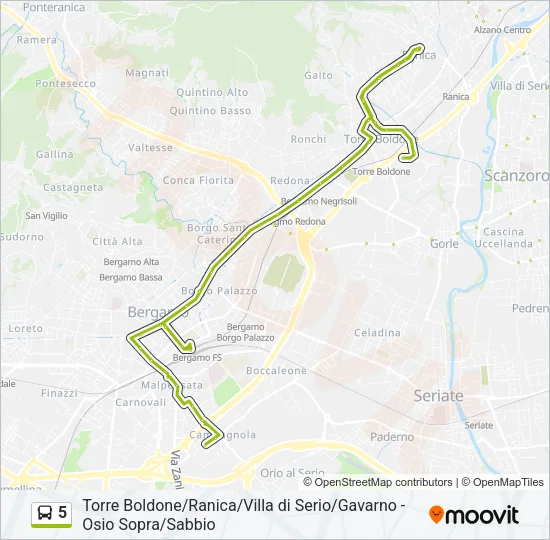 5 Bus Line Map