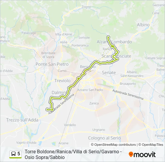 5 Bus Line Map