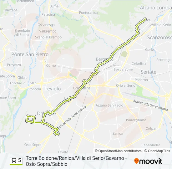 5 Bus Line Map