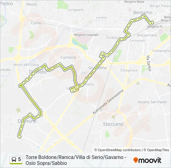 5 Bus Line Map