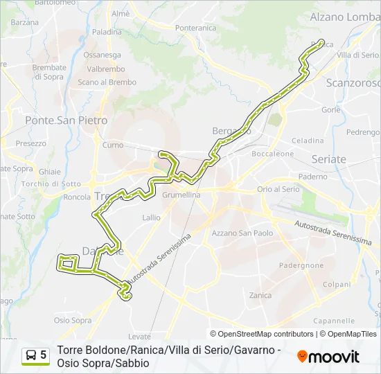 5 Bus Line Map