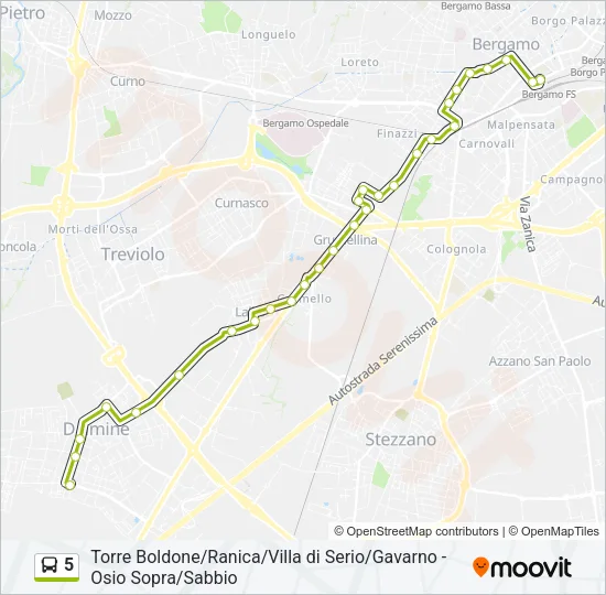 5 Bus Line Map
