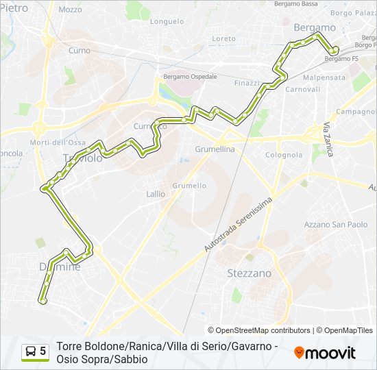 5 bus Line Map