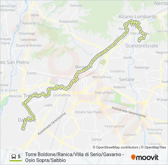 5 Bus Line Map