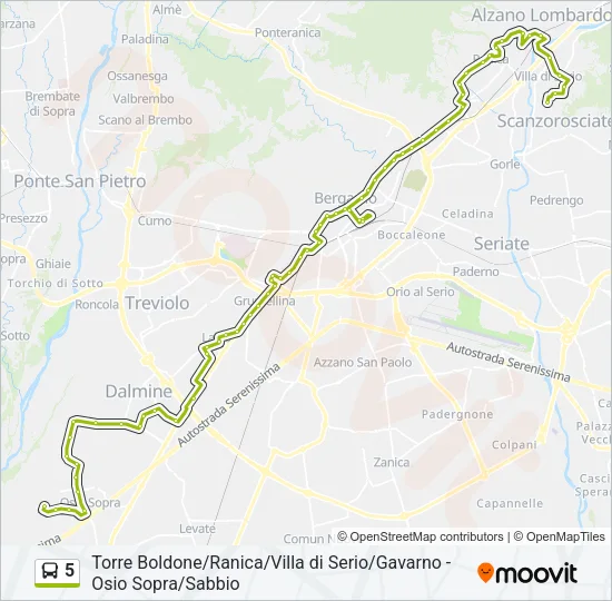 5 Bus Line Map