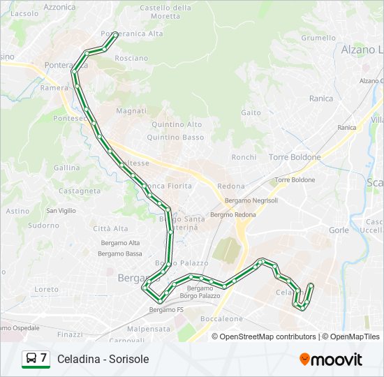 Percorso linea bus 7