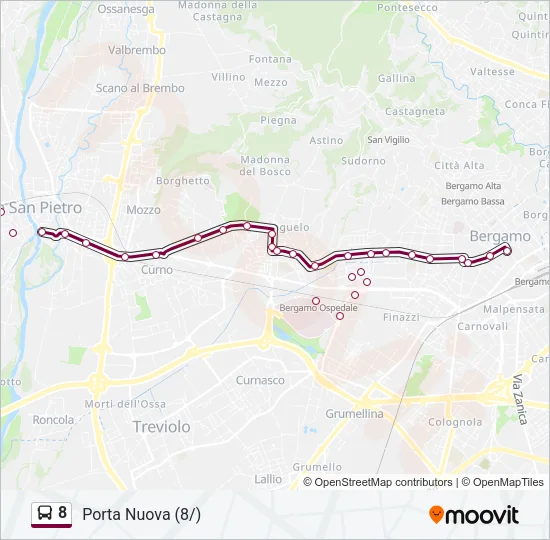 8 Bus Line Map