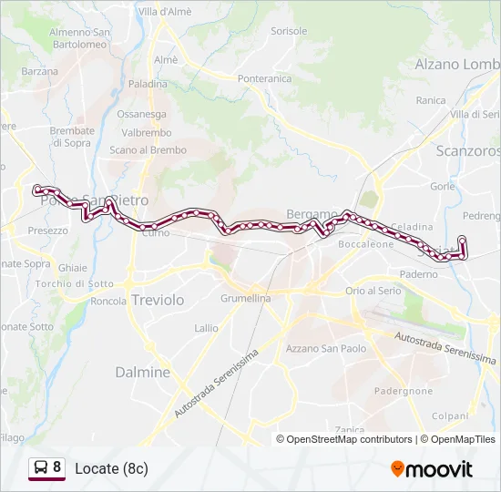 8 Bus Line Map