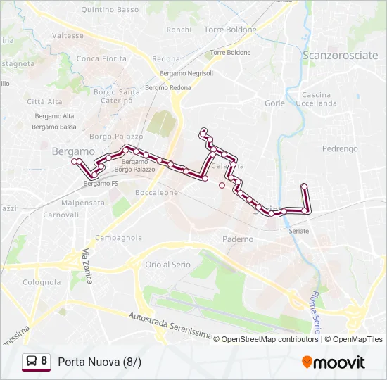 8 Bus Line Map
