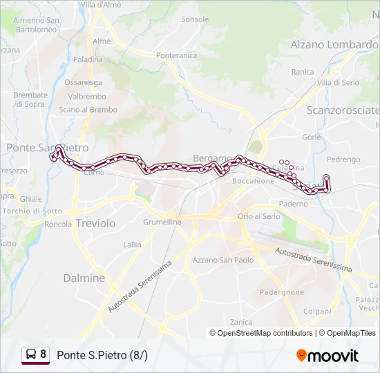 8 Bus Line Map