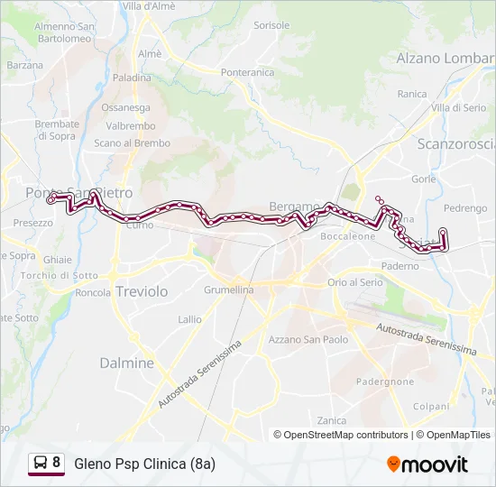 8 Bus Line Map