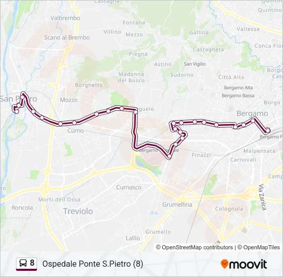 8 Bus Line Map
