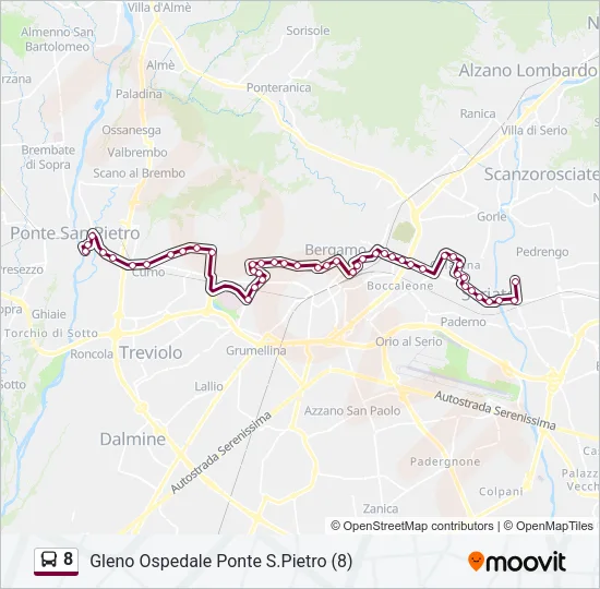 8 Bus Line Map