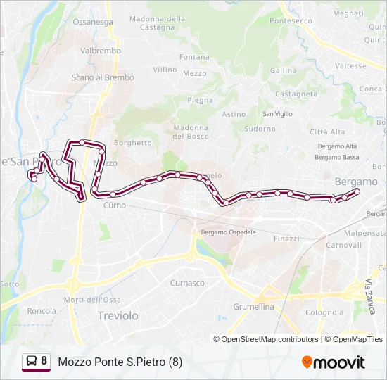 8 Bus Line Map