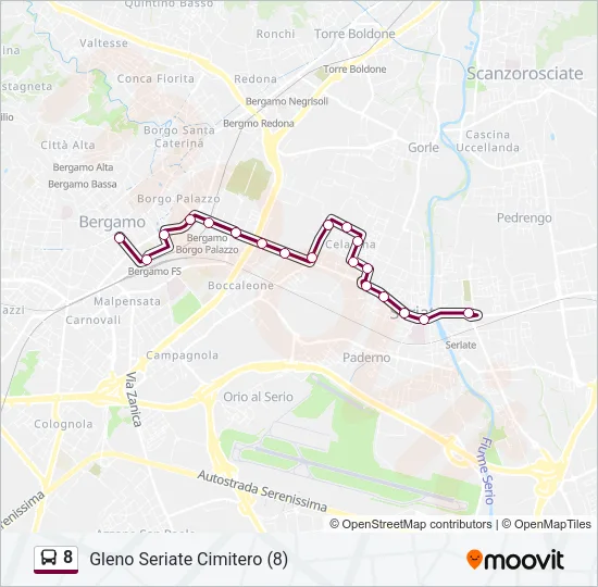 8 Bus Line Map