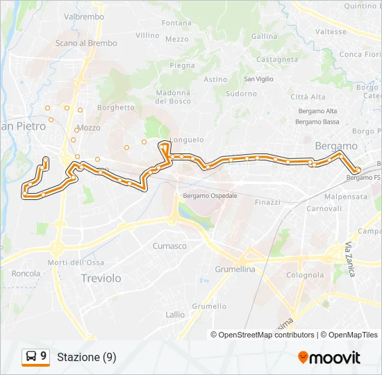 9 Bus Line Map