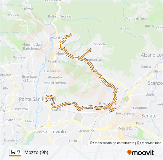 9 Bus Line Map