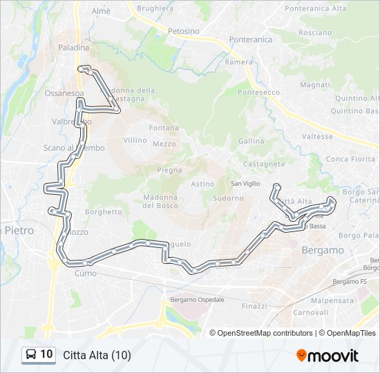 Percorso linea bus 10