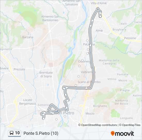 Percorso linea bus 10