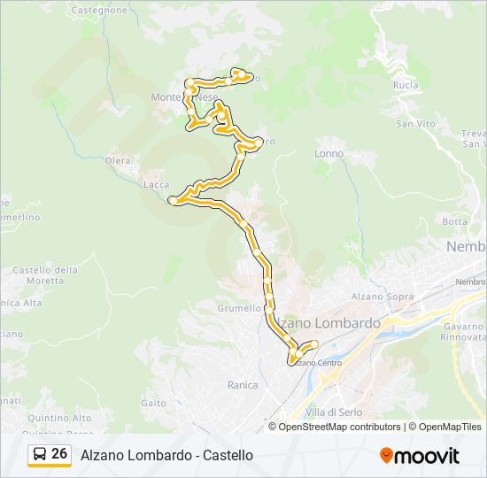 26 bus Line Map