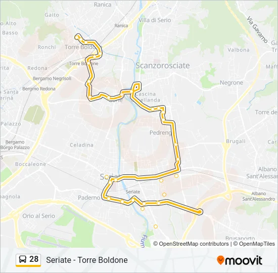 28 Bus Line Map