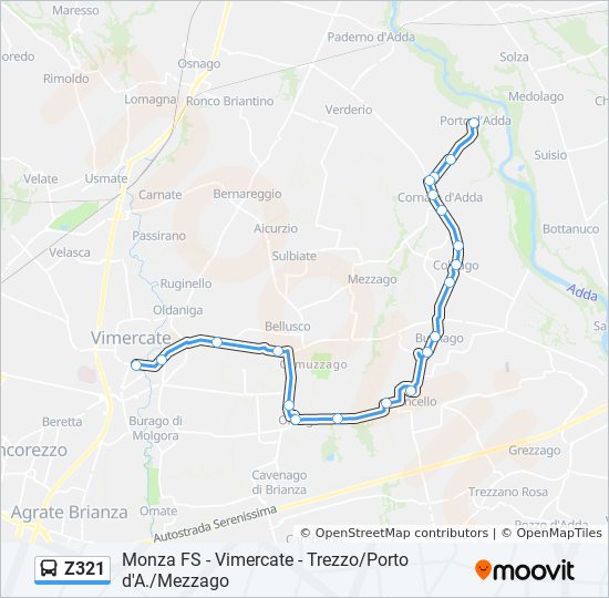 Z321 Route Schedules Stops Maps Vimercate Roncello Ornago Updated
