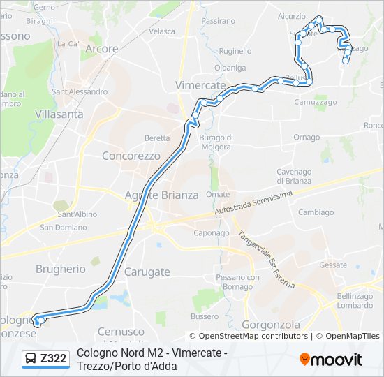 Z322 Route Schedules Stops Maps Mezzago