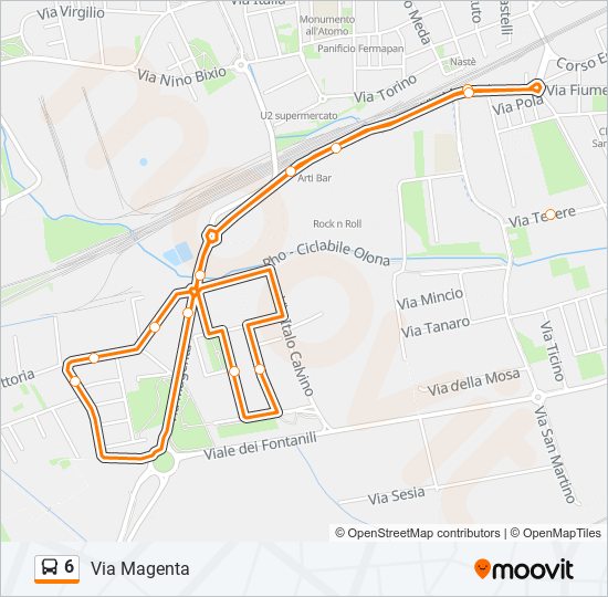 6 bus Line Map