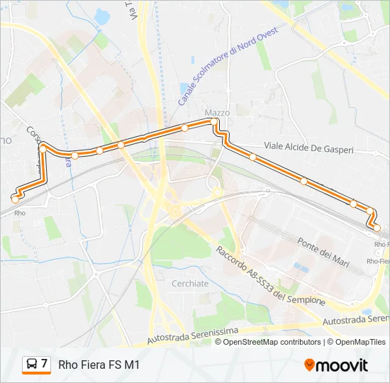 7 Bus Line Map