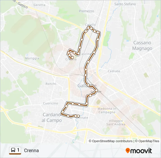 1 Bus Line Map