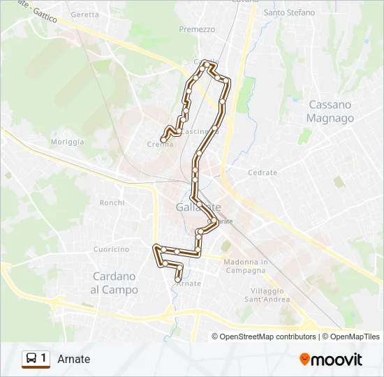 1 Bus Line Map