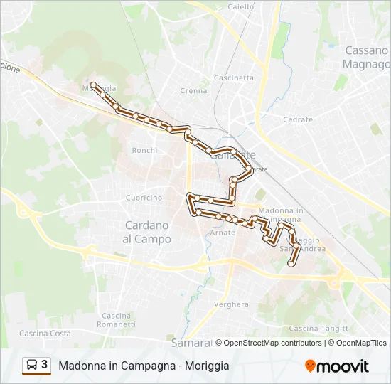 3 Bus Line Map