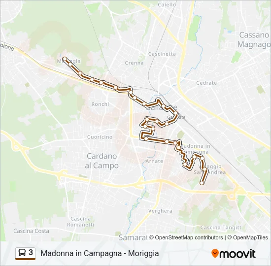 3 Bus Line Map