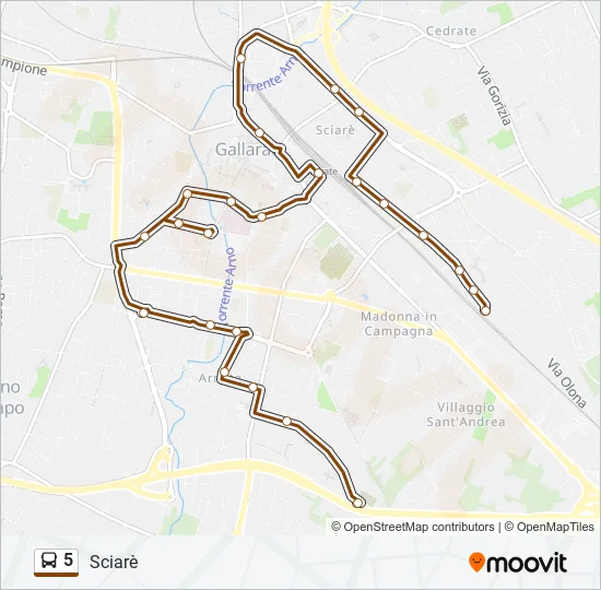 5 Bus Line Map
