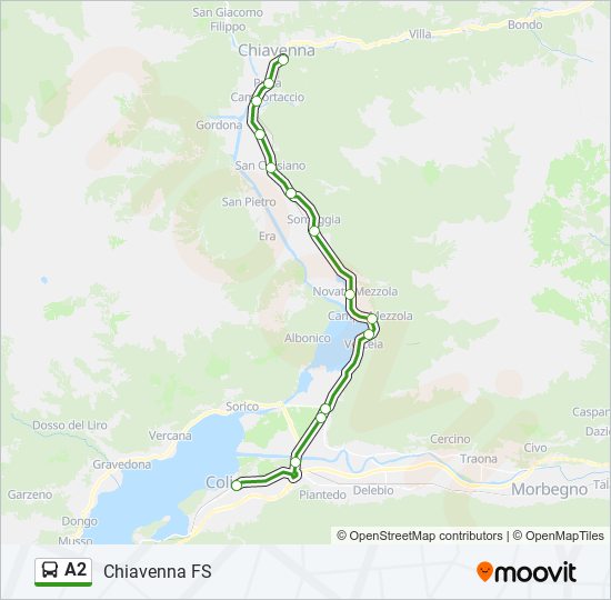 A2 bus Line Map